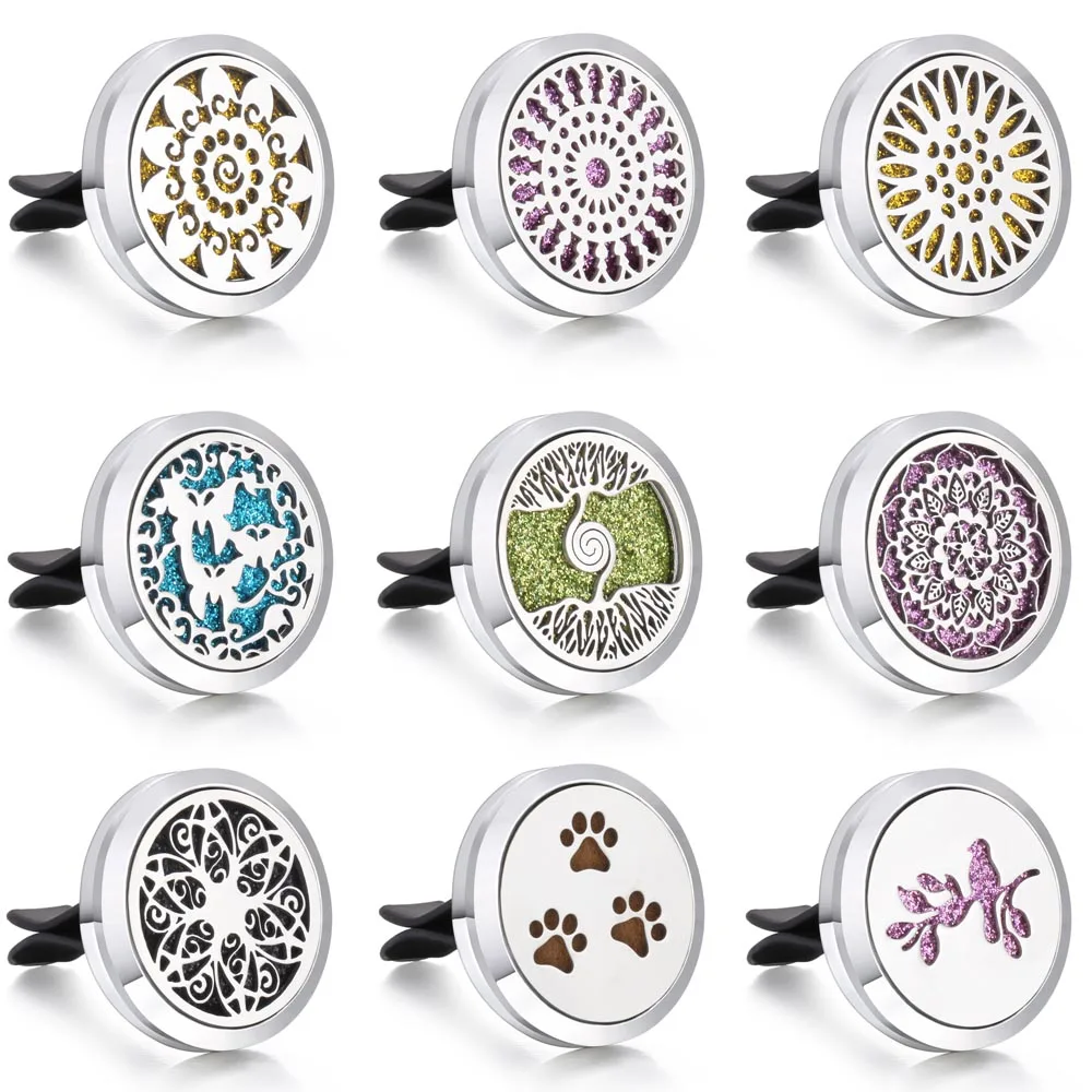 

2019 New Aromatherapy Jewelry Car Perfume Diffuser Stainless Steel Kaleidoscope Locket Essential Oil Diffuser Car Air Freshener