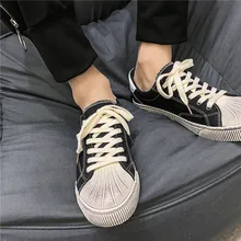 Shell Head Canvas Shoe Male Low Help Han Small Edition Shoes Men Schoolboy Skate Shoes 2019 Season Trend Shoes Zapatos De Hombre