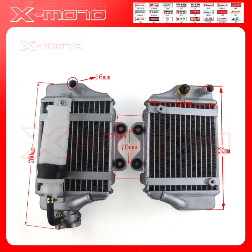150cc 200cc 250cc zongshen loncin lifan motocicleta radiador de motor refrigerado por agua xmotos apollo caja de agua con accesorios de ventilador