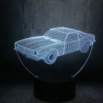 

Hot SALE Cuba Retro Animation Cool Car 3D USB LED Lamp Car-Styling Colorful Cool Boy Gift Toys RGB Night Light Table Decoration