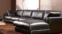 Sofá de plumas de alto grado del cuero genuino sofá 2015 nuevo sofá de la sala especial en forma de L paquete estilo moderno