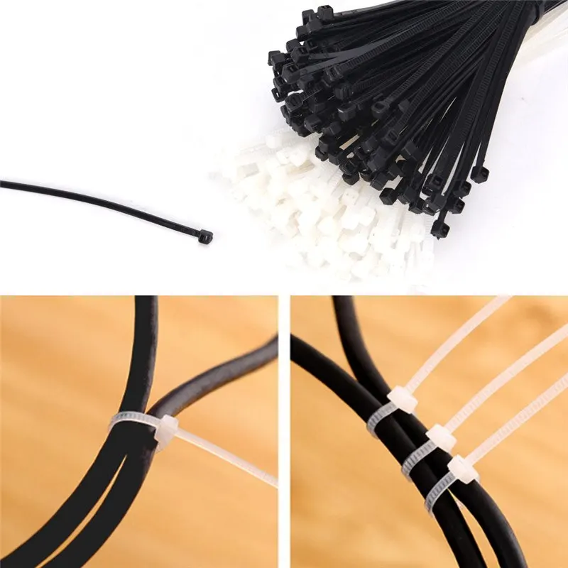 New arrival Plastic Nylon Cable Ties with Self-locking Network Nylon Cable Wire Organiser Zip Tie Cord Strap 100pcs Cable Tie