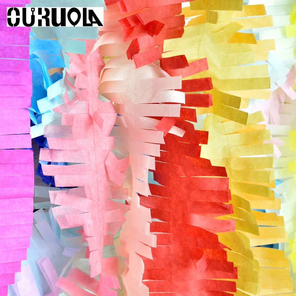 

3M Paper Garland Party Streamers Decorations Tissue DIY Tassel Curtain Photo Backdrop Wedding Birthday Baby Showers Decoratives
