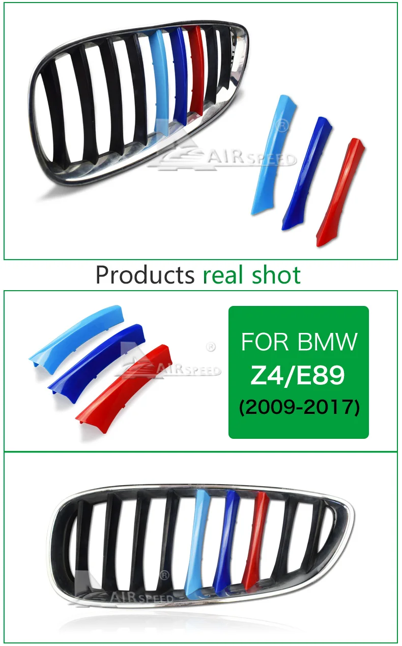  BMW Z4 E89 Car Front Grill Stripes Covers Clips Motorsport Decorations Trim Stickers Accessories Car-styling (5)