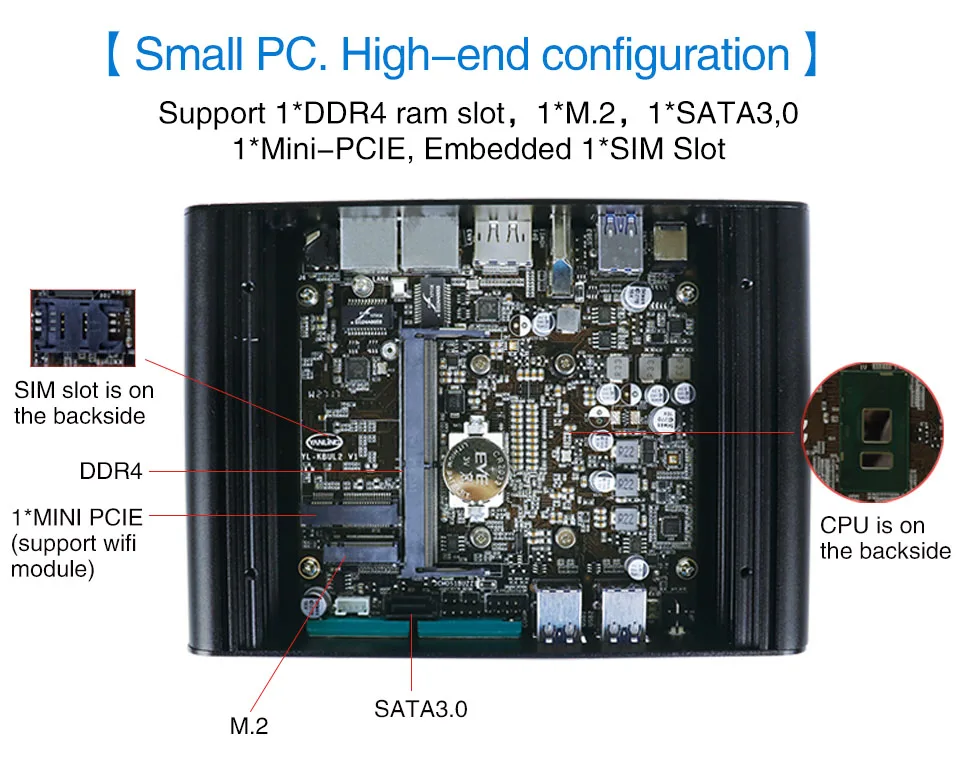 Мини-ПК без вентилятора intel core i3 i5 для htpc. Обувь для офиса. Имеет отличную производительность работы