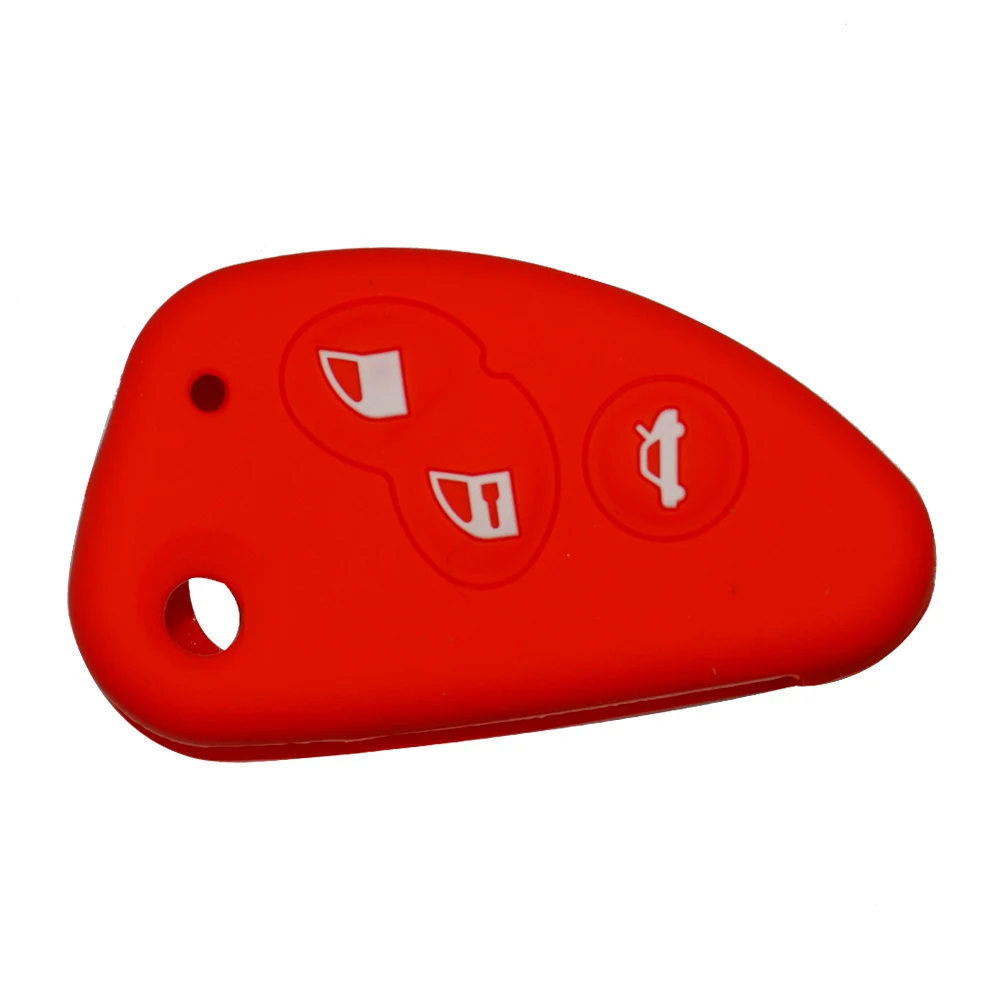 Автомобильный чехол для выкидного ключа для ключ Альфа 147 156 силиконовая резина 3 кнопки ключ чехол для Alfa Romeo Mito Giulietta 159 GTA 166 GT JTD TS - Название цвета: Red