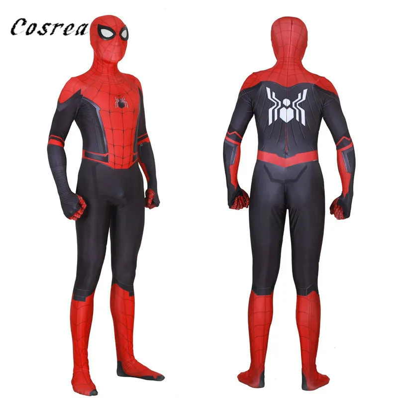 

Adult Spider Man Far From Home Peter Parker Cosplay Costume Mask Zentai Spiderman Superhero Jumpsuits Halloween Costume Men Kids