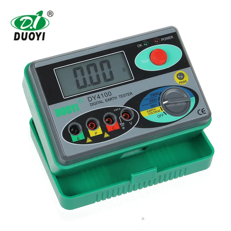 DY4100 Digital Earth Ground Resistance Meter Tester 0~20/200/2000Ω 