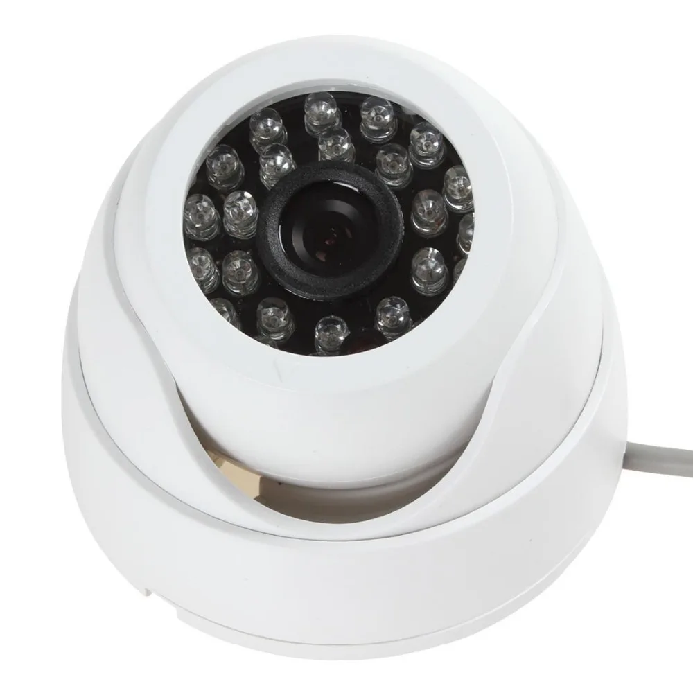

1/4" CMOS 700TVL Color Camera 3.6mm Lens 24 IR LEDs Security Dome Camera
