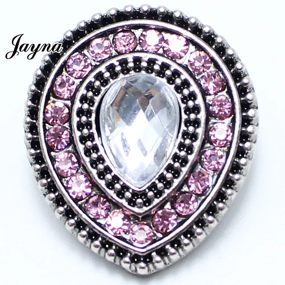 High quality 18mm ginger Metal Snap charms Rhinestone Snaps Jewelry Fit