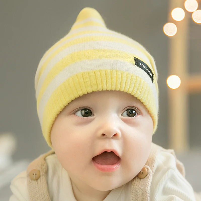 CieiK Newborn Photography Props Soft Baby Hat Warm Children Winter Cap Boys Girls beanie Infant Striped Muts Baby Accessories (15)