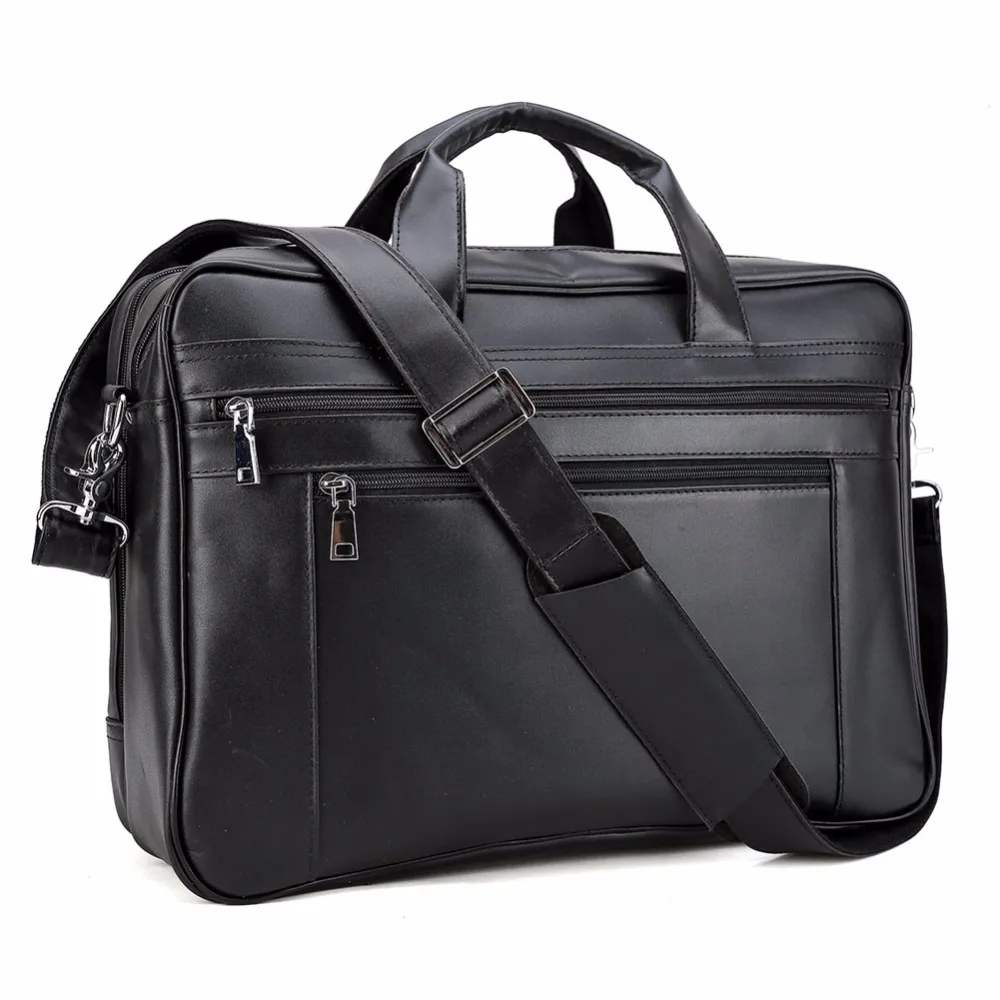 

TIDING Top Quality Men's Genuine Leather 17" Laptop Bag Satchel Large Capacity Briefcase Messenger Office Shoulder Bag Tote