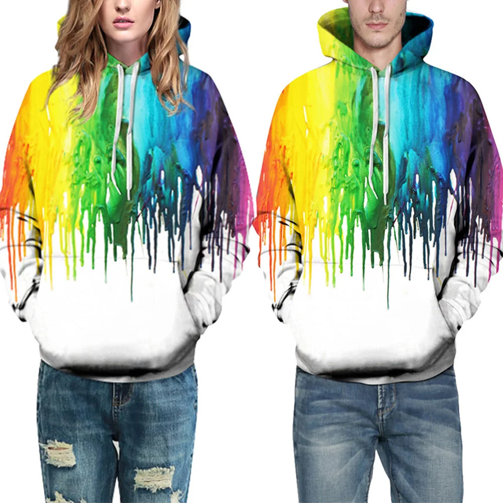 

Autumn Winter Hoodies Funny Fashion 3D Colorful Print Oil Painting Tracksuit Long Sleeve Top Pullovers Plus Size Sweatshirt