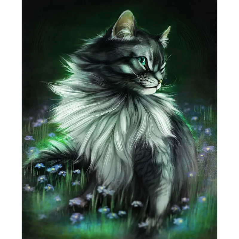 Full-Drill-Square-Diamond-5D-DIY-Diamond-Painting-Glowing-cat-Diamond-Embroidery-Cross-Stitch-Rhinestone-Mosaic