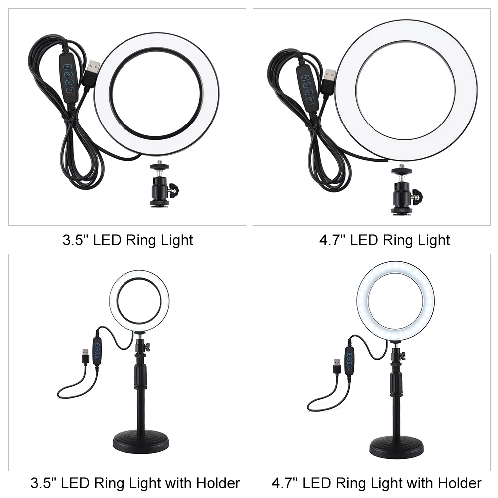 Andoer светодиодный кольцевой светильник для селфи 3200-6500k для студийной фотосъемки фото заполняющий кольцевой светильник с настольным держателем для макияжа видео Live Studio