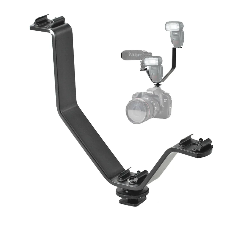 Lightdow 10 5 см тройной Холодный башмак V кронштейн вспышки для видеосъемки Speedlite