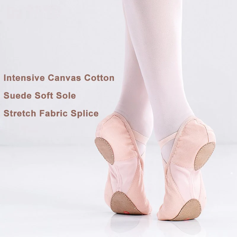 Flexible Canvas Ballet Dance Shoes Stretch Mesh Girls Children Women Soft Sole Ballet Flats Dance Shoes For Ballet