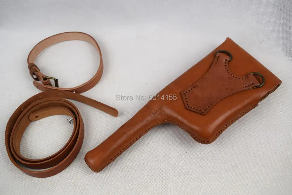 Cosplay  German  C96 Broomhandle Leather Holster W Straps 6