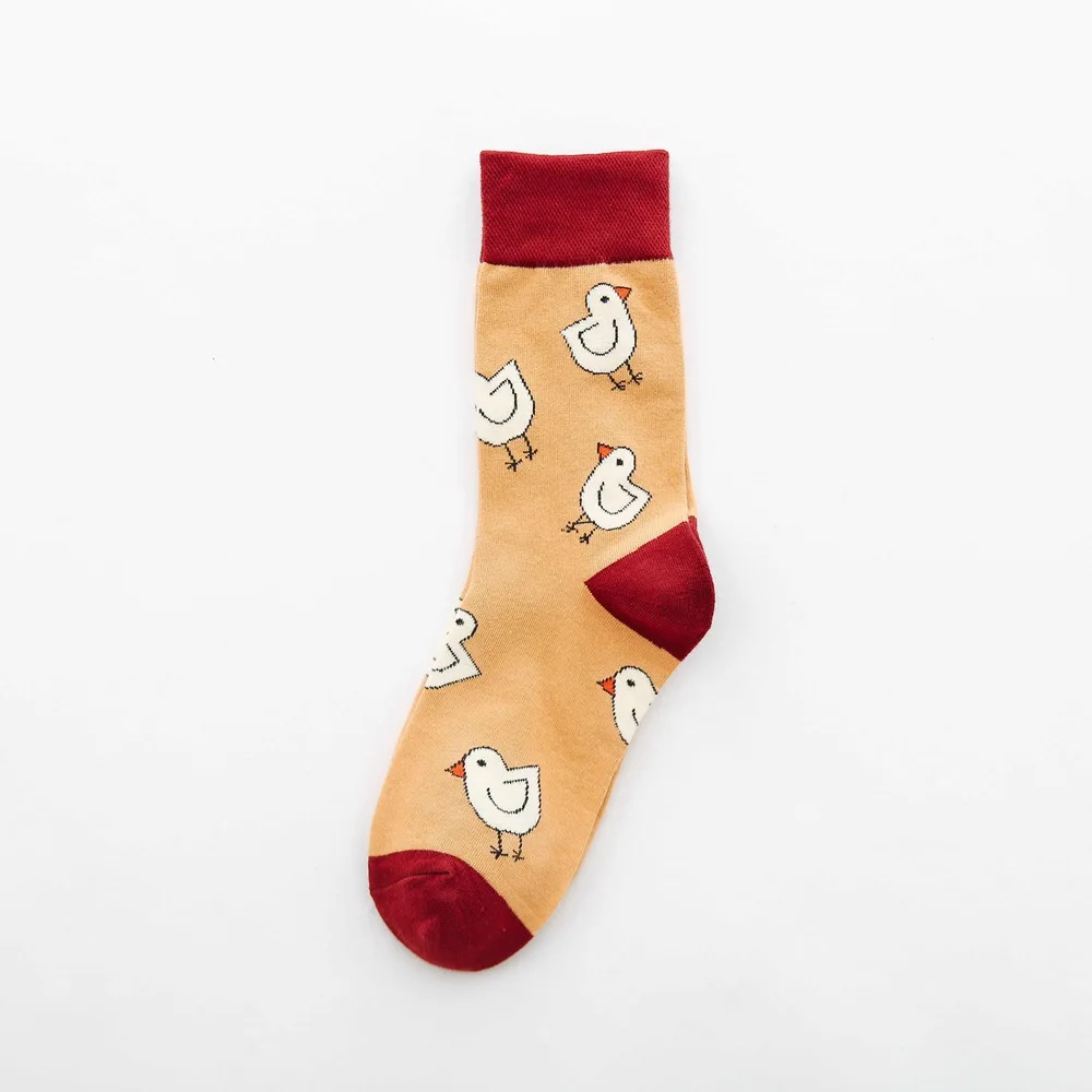 Повседневные Хлопковые женские цветные Носки с рисунком еды и закусок, Харадзюку, жаккардовые уличные носки в стиле хип-хоп, забавные счастливые носки - Цвет: 7