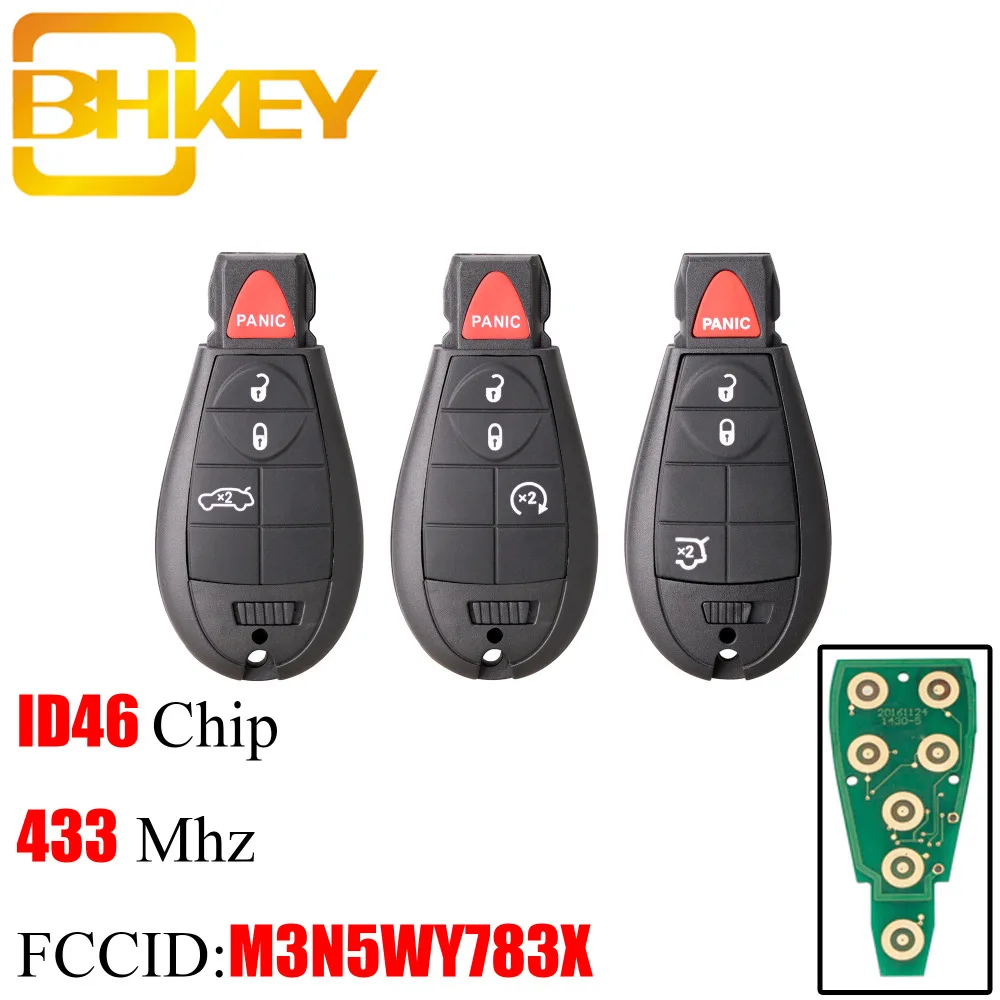 BHKEY 3 + 1 4 кнопочная фотография для Chrysler M3N5WY783X 433 МГц Jeep Grand Cherokee 2008 2012 клавиши|Ключ