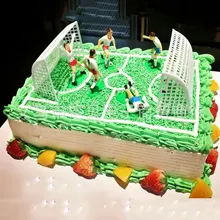 1 Juego de torta de juego de fútbol DIY niños cumpleaños Decoración de Pastel de fiesta muñeca de juguete para niños hornear fútbol Cupcake fiesta suministros