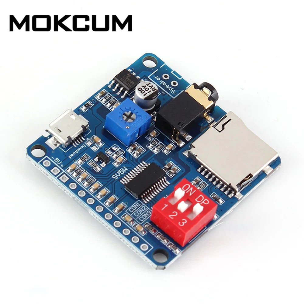 

Voice Playback Module MP3 Music Player Voice Playback Module UART I O Trigger Amplifier Class D 5W SD/TF Card For Arduino