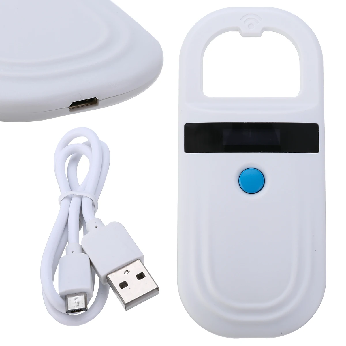 Portable OLED Display RFID ISO FDX-B 134.2kHz/125kHz Animal Pet Microchip Reader Scanner for Dog Cat