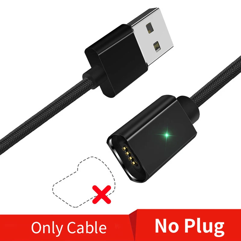 Essager магнитная зарядка usb кабель быстрая зарядка для айфона самсунг переходник кабель micro usb type c провод для шнур зарядки - Цвет: No Plug Only Cable