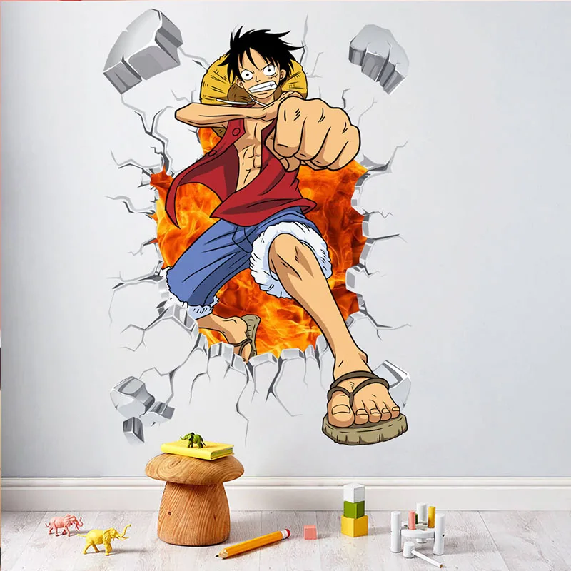 Горячая Распродажа 70*50 см Po one piece Monkey D. Luffy аниме Наклейка 3D визуальный эффект обои наклейка s Mode ST27 - Цвет: ZYPA-14120S-N