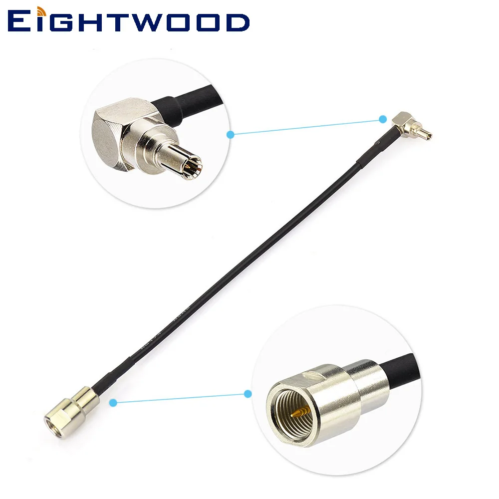 Eightwood Antenna Adapter Cable RG174 CRC9 Male to FME Male For Huawei