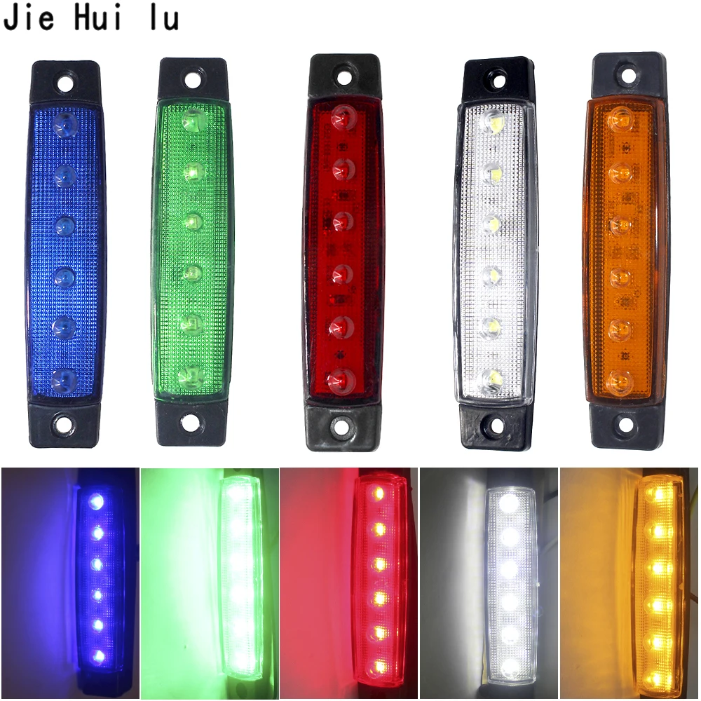 Автомобильный Внешнее освещение светодиодный 12V 24V 6 SMD авто шины Грузовик Боковые