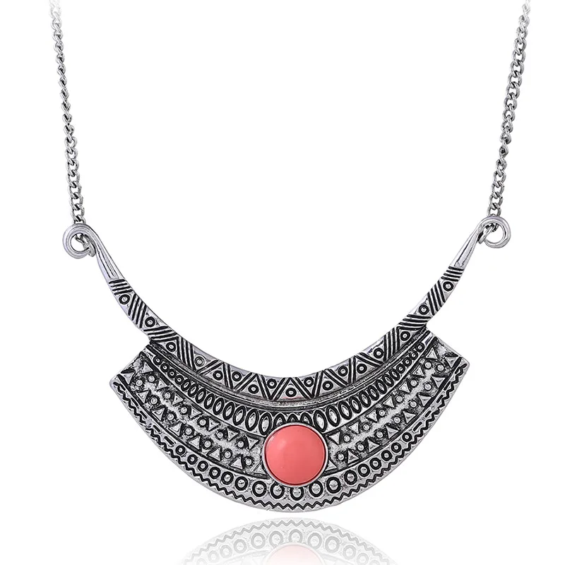 Vintage Tibetan Miao Silver Metal Tassel Bead Chinese Style Charm Original Chokers Necklace Collier Turkish Gypsy Ethnic Jewelry