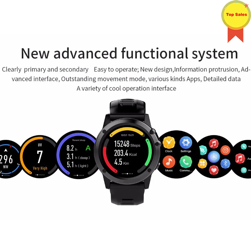 

Smart Watch dual core Android 4.4 WaterproofIP68 1.39" MTK6572 BT 4.0 3G Wifi GPS SIM For iPhone Smartwatch Men Wearable Devices