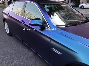 

Highest Quality Pearl Chameleon Vinyl Wrap Film Blue to Purple Chameleon Car Sticker With Air Bubble Free Size 1.52x20m/roll