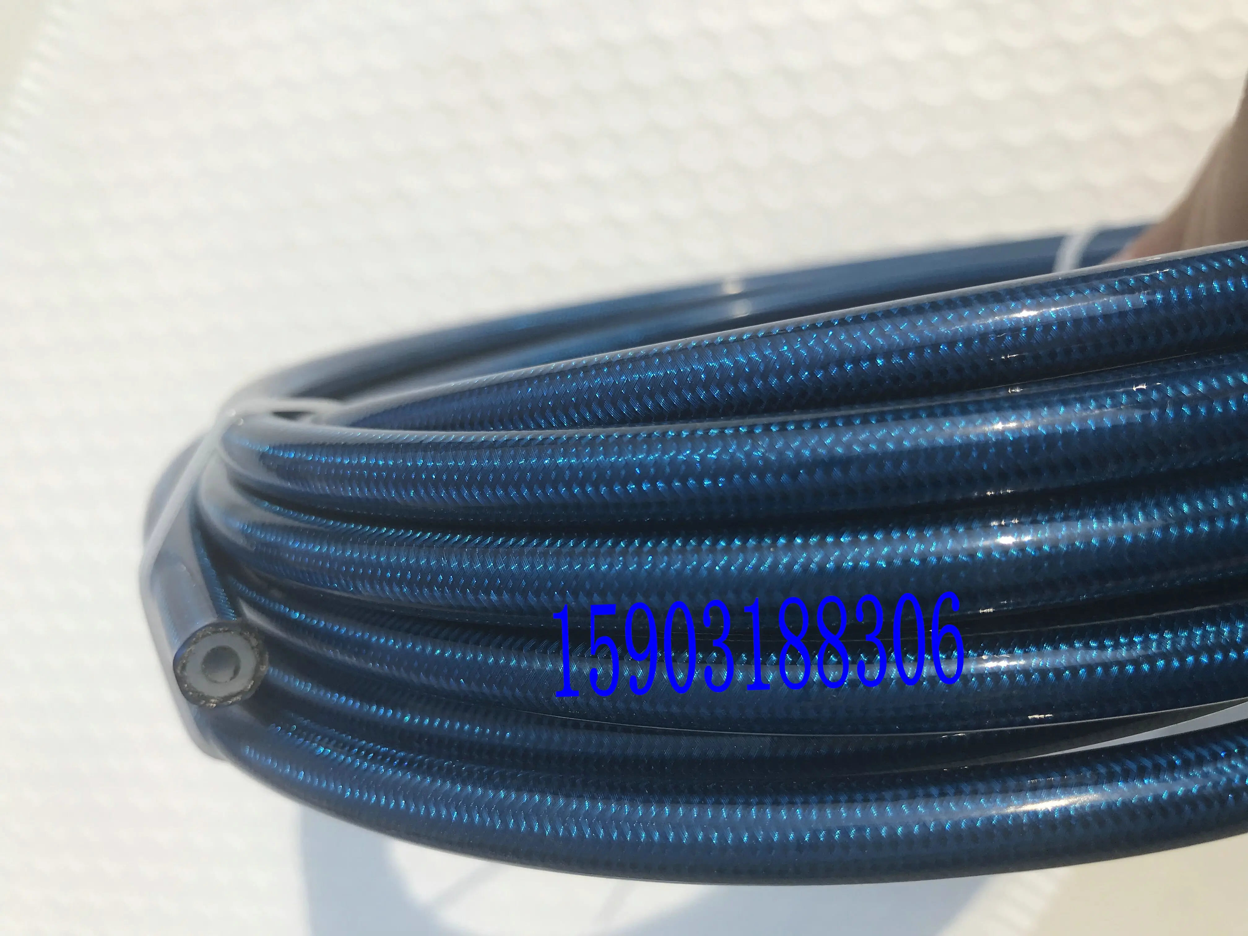 Colorido an3 (3.2mm 1/8 "id) coberto pvc trançado aço inoxidável corrida de linhas de mangueira de freio 5m-2