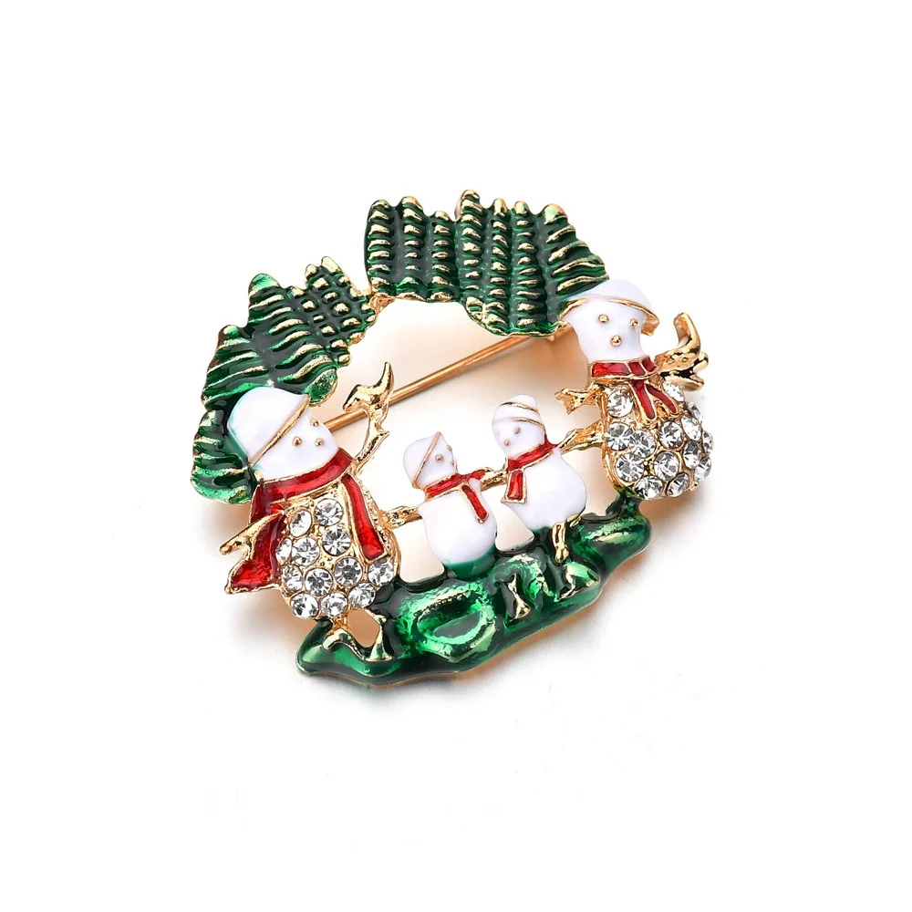 Рождественская брошь KingDeng в виде снеговика для женщин эмалированная булавка