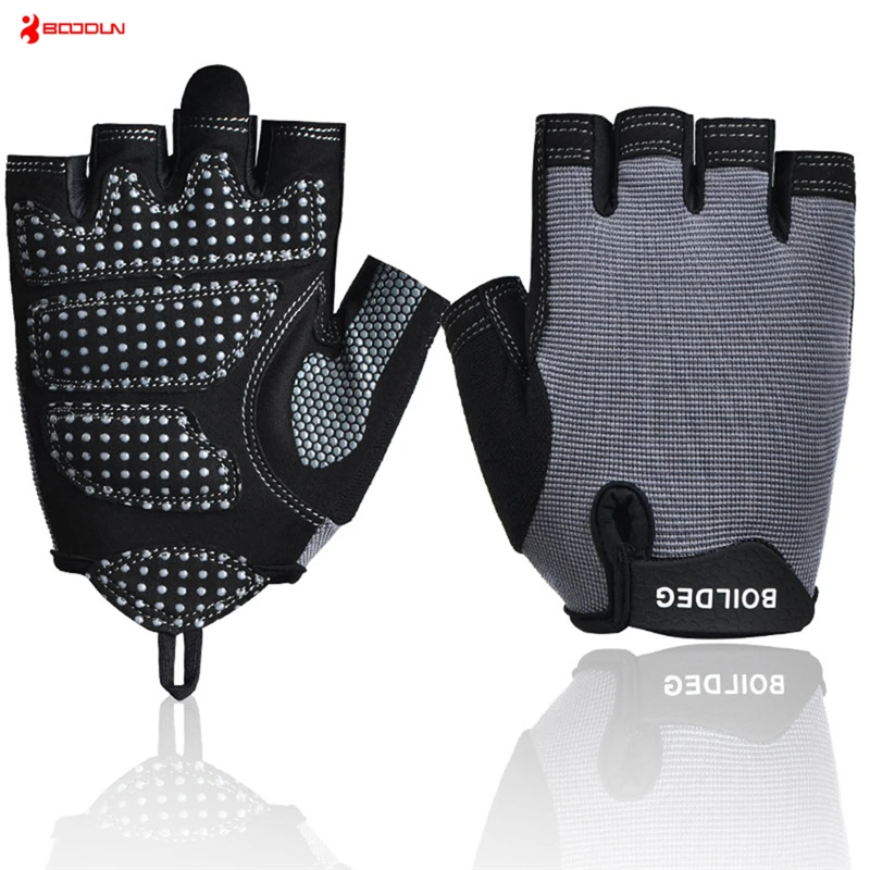 BOODUN Professional Gym Gloves Men Women Body Building Half Finger Fitness Gloves An-slip Weight Lifting Sports Training Gloves