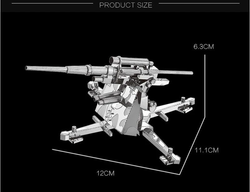 3D модель паззл Вторая мировая война ПВО-Ария Великобритания Bofors анти-летательный пистолет/Германия Flak пистолет Набор для обучения игрушки