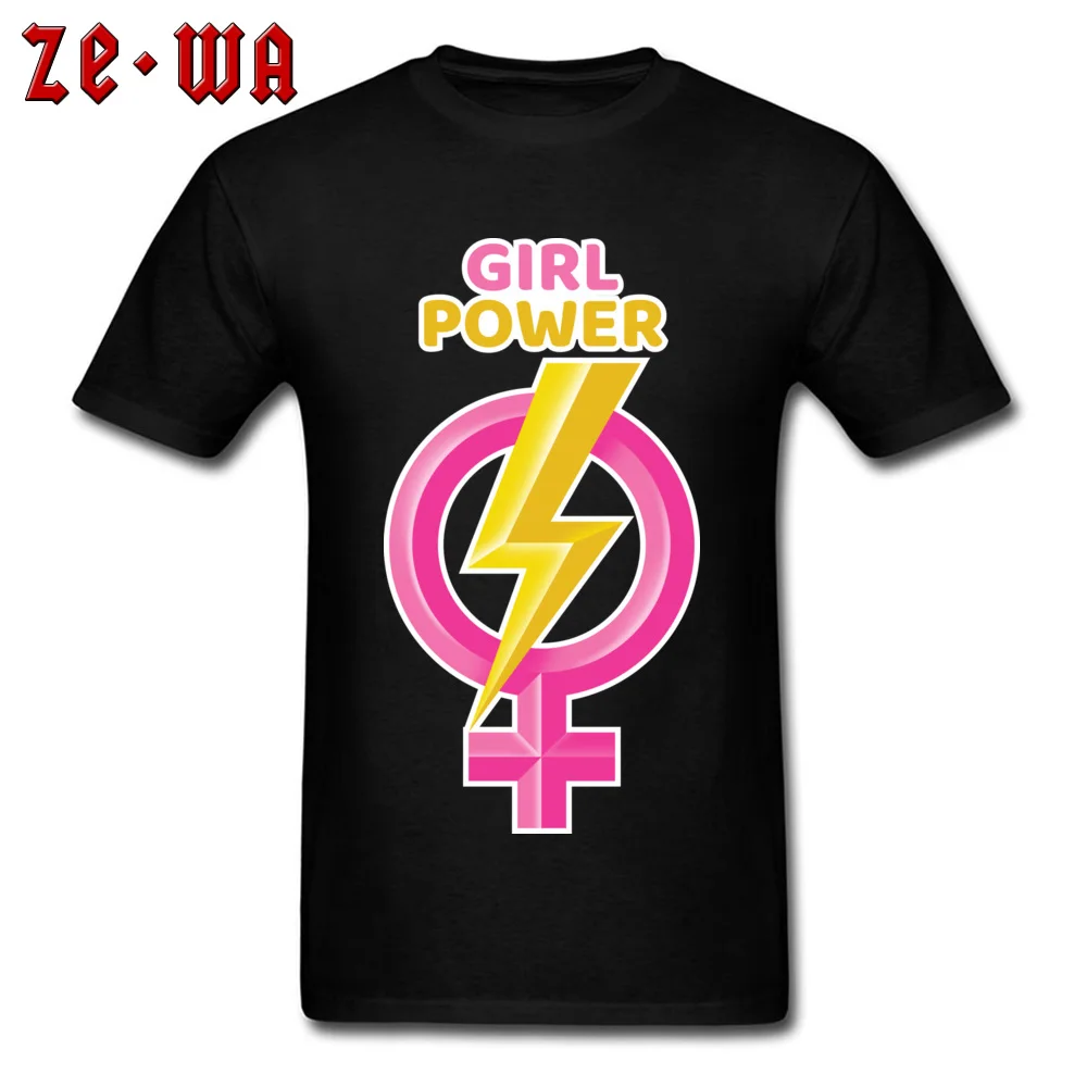 Summer Girl Power Geek Short Sleeve Summer/Fall T Shirt 2018 O-Neck Pure Cotton Tee Shirts Male T-shirts Drop Shipping Girl Power black