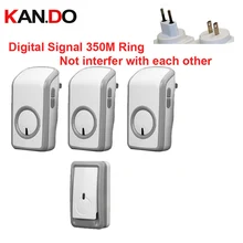 Евро/США штекер цифровой сигнальный звонок с 3 ресивер беспроводное устройство дверной звонок Водонепроницаемый 380 метр дверной звонок 48 мелодий дверной Звонок