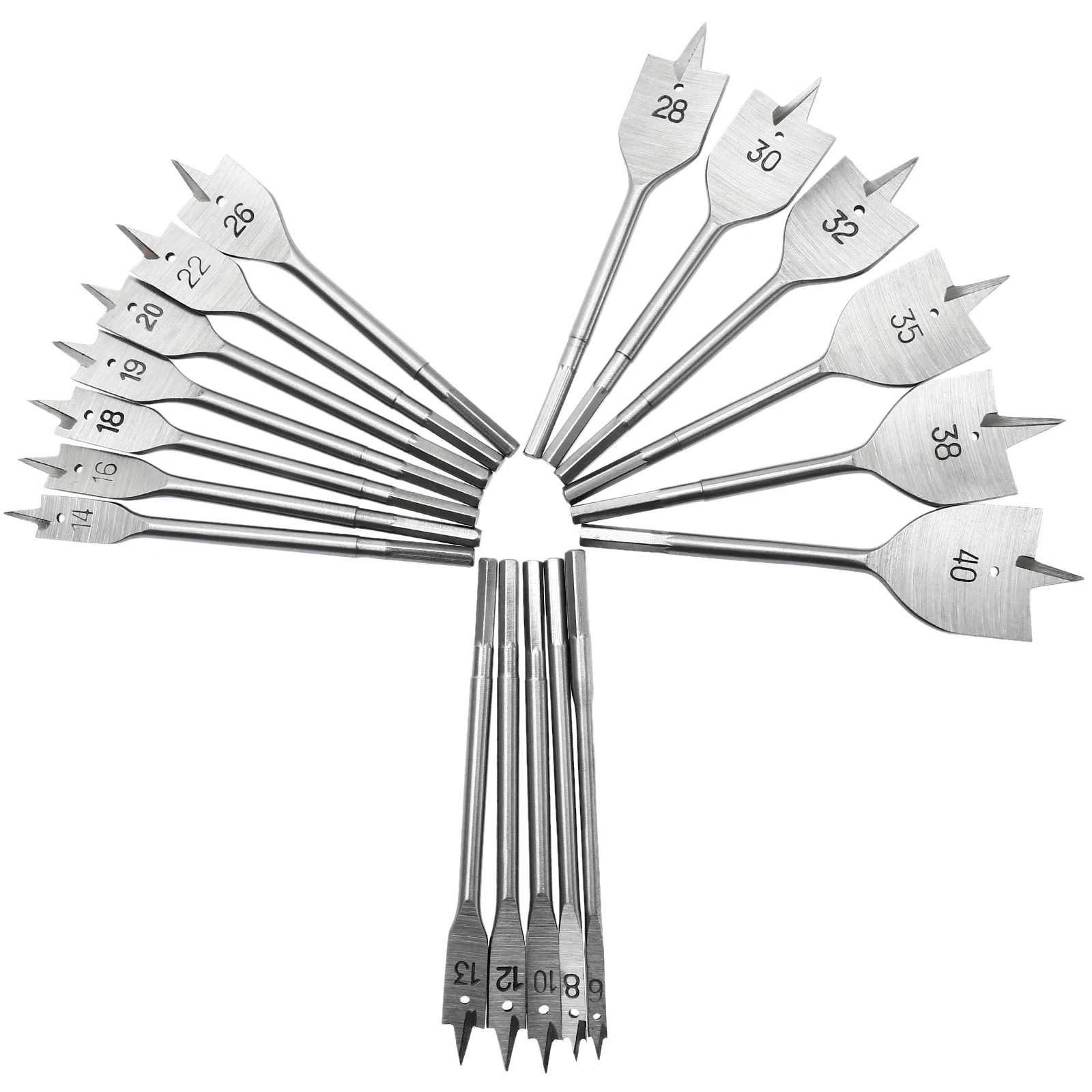 1Pc 6mm-40mm Drill Woodworking Tools Titanium Coated Spade Flat Head Wood Boring Drill Bits Power Tools for Hand Wood Drilling