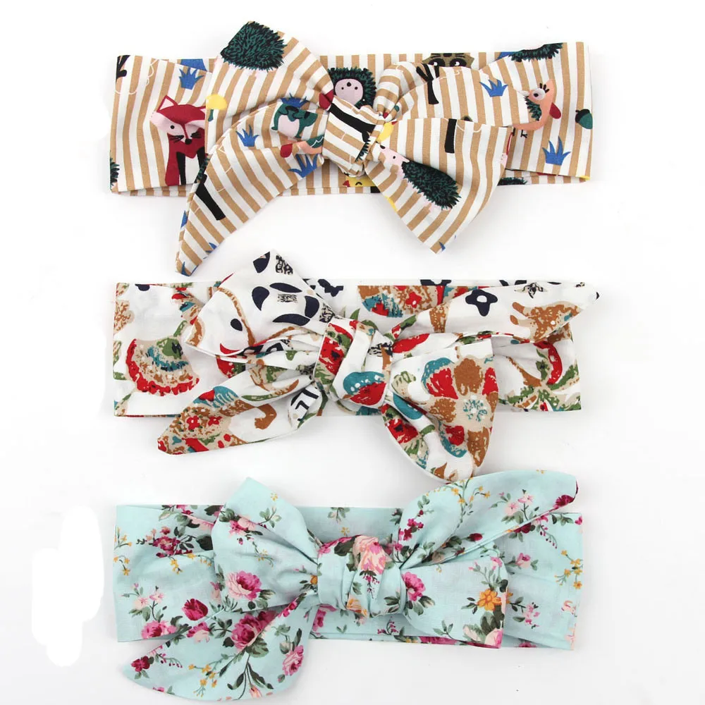 

New Colorful Boho Newborn Toddler Headband Ribbon Elastic Baby Headdress Kids Hair Band Girl Bow Knot