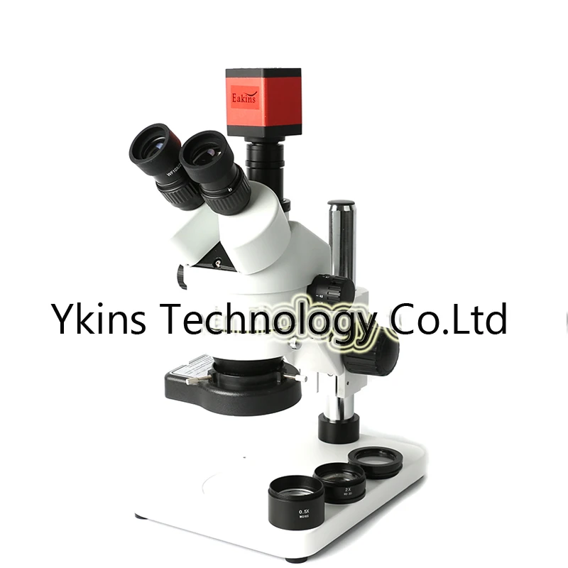 

Simul-focal 3.5X - 90X trinocular stereo microscope + 13MP HDMI VGA industrial camera + adjustable metal stand + 144 LED ring