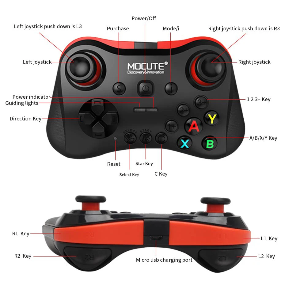 Беспроводной геймпад Mocute 050 056 Bluetooth джойстик Android контроллер VR для планшетных ПК