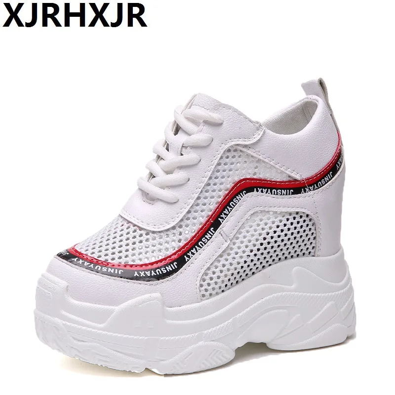 

XJRHXJR 2019 Women's Fashion Casual Shoes Women's Shoes Increases Women's Shoes Network Air Wedge Airplane Shoes Black Platform