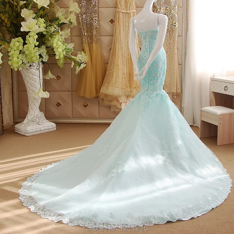 ice blue wedding gown