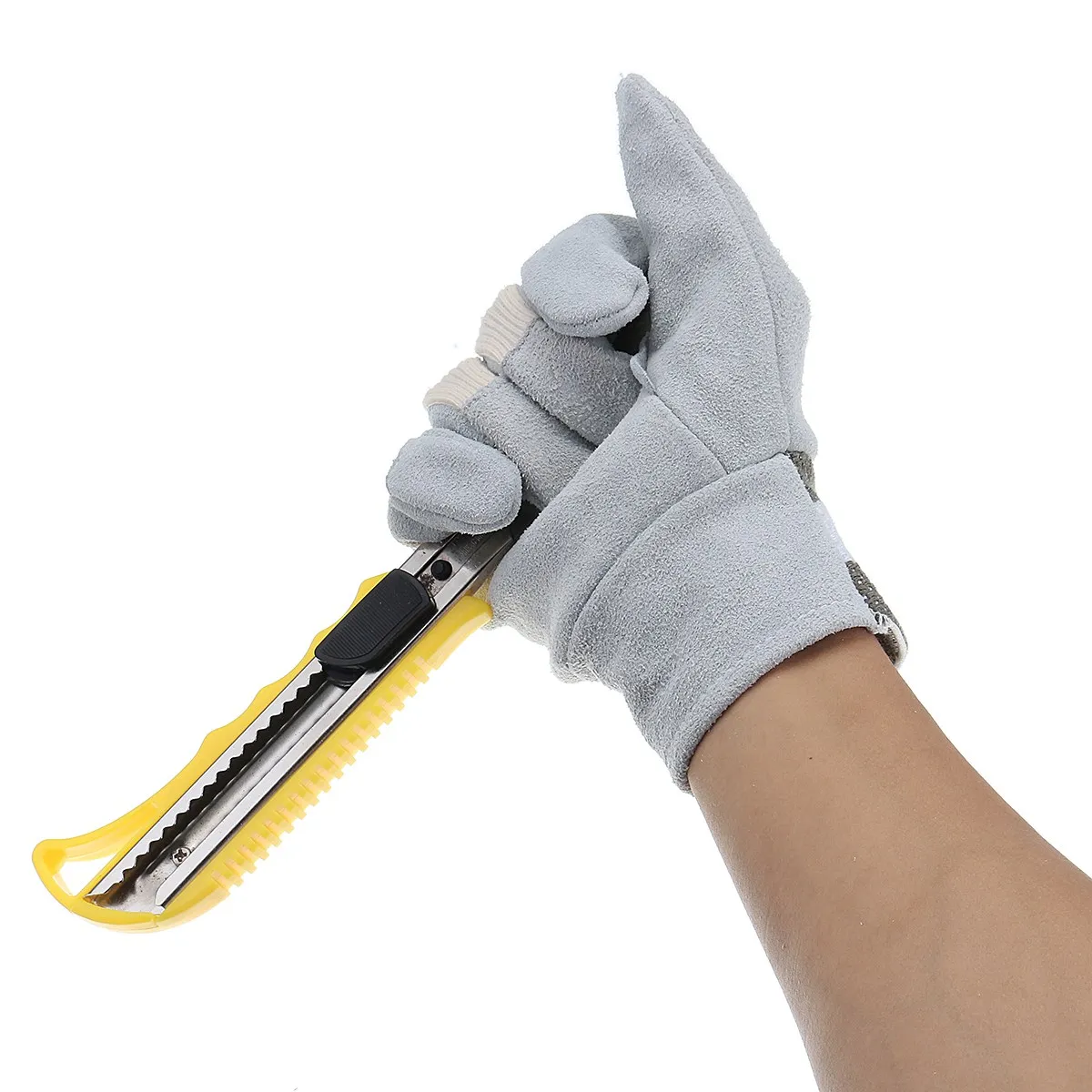 

NEW Safurance Anti slip Mens Leather Work Gardening Protective Cut-Resistant Garden Gloves Heavy 9 inch Safety Glove