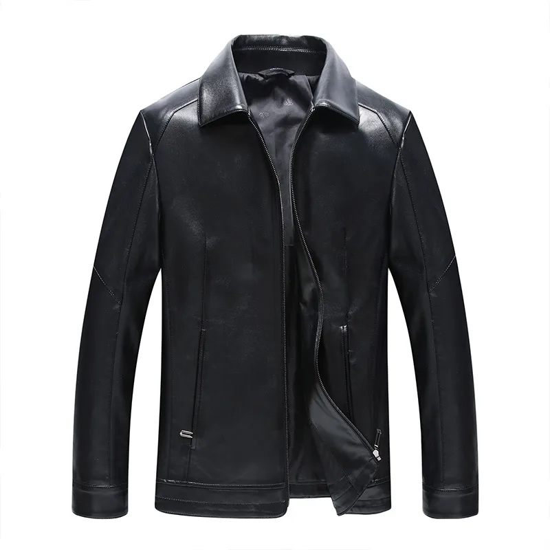 

Mens Windbreaker Genuine Leather Sheepskin Mid-Long Leather Jackets Winter Motorcycle Coats Solid Slim Fit Outerwear 801
