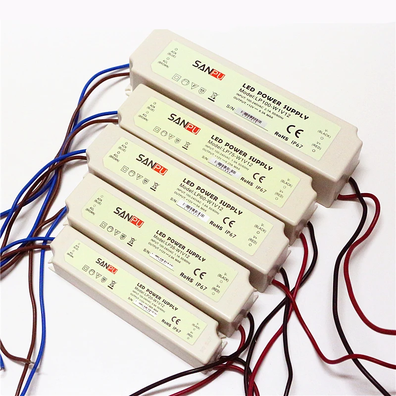 DC 12V 20W 35W 60W 75W 100W переключатель питания AC Светодиодный драйвер адаптер