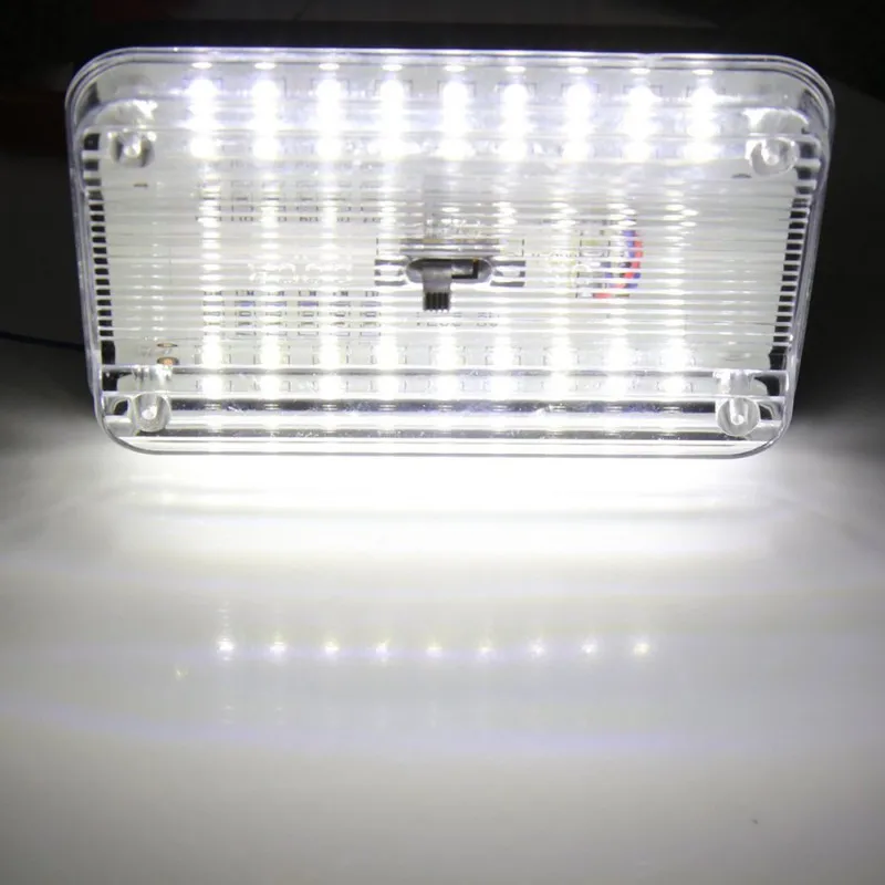 

Auto 36 LEDs Car Dome Light 36 SMD LED Rectangular Ceiling Lamp Interior-White 2018 New Car Top Lighting 5.14 Car Top Lights